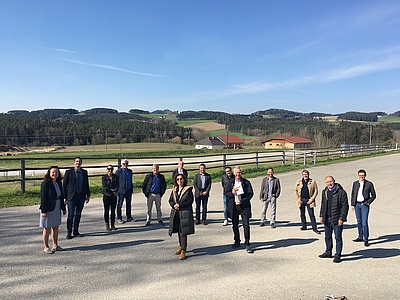 Die INOBA-Delegation aus Tirol bei ihrem Besuch im INKOBA Betriebsbaugebiet Freistadt-Süd © Business Upper Austria