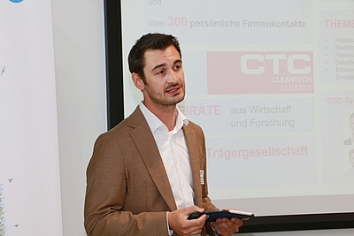 Moderator Dorian Wessely, Clustermanager Cleantech-Cluster