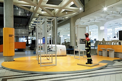 Das Ausstellungsformat „Innovation Corner“ bietet österreichischen Start-ups und innovativen Unternehmen eine Präsentationsfläche für zukunftsweisende Technologien. © Technisches Museum Wien